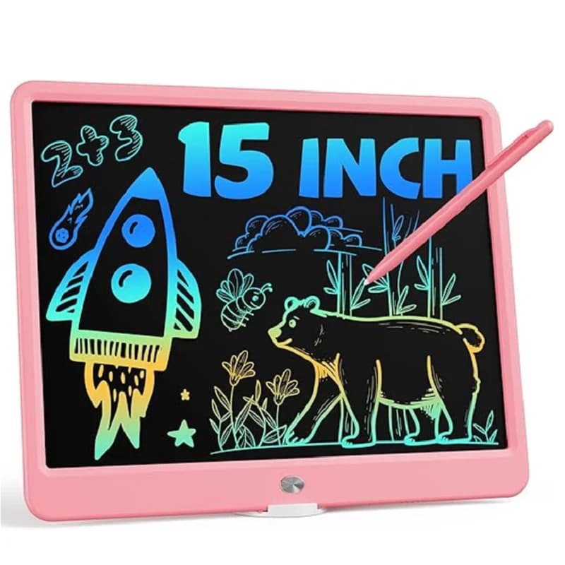 Tavoletta LCD da 15 pollici per scrittura e disegno, tablet per bambini, giocattoli educativi per bambini di 3, 4, 5, 6, 7, 8 anni, per ragazze e ragazzi