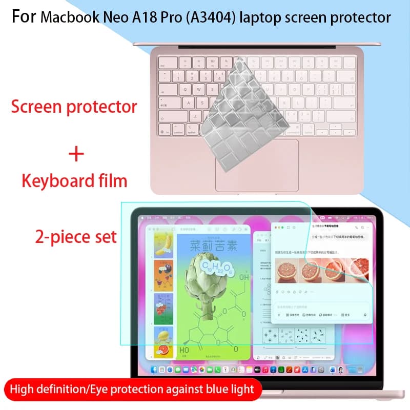Pellicola protettiva per schermo e tastiera per MacBook Neo 13 pollici 2026 (modelli A3404, A3405) - Anti-graffio, HD/Anti-riflesso