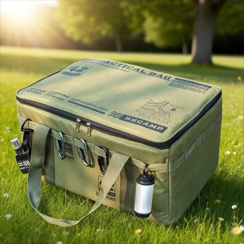 Camping tactical object bag 30-42L Insulated folding box Waterproof picnic tableware Field equipment Outdoor tool organizer