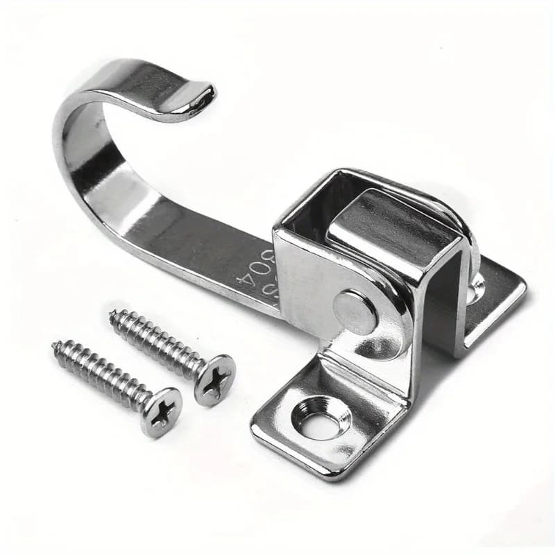 2Pcs Screw Mounted Ceiling Hooks, Heavy Duty Under-Shelf Coat Hook, Stainless Steel Towel/Robe Clothes Hook Hanger For Cabinet,