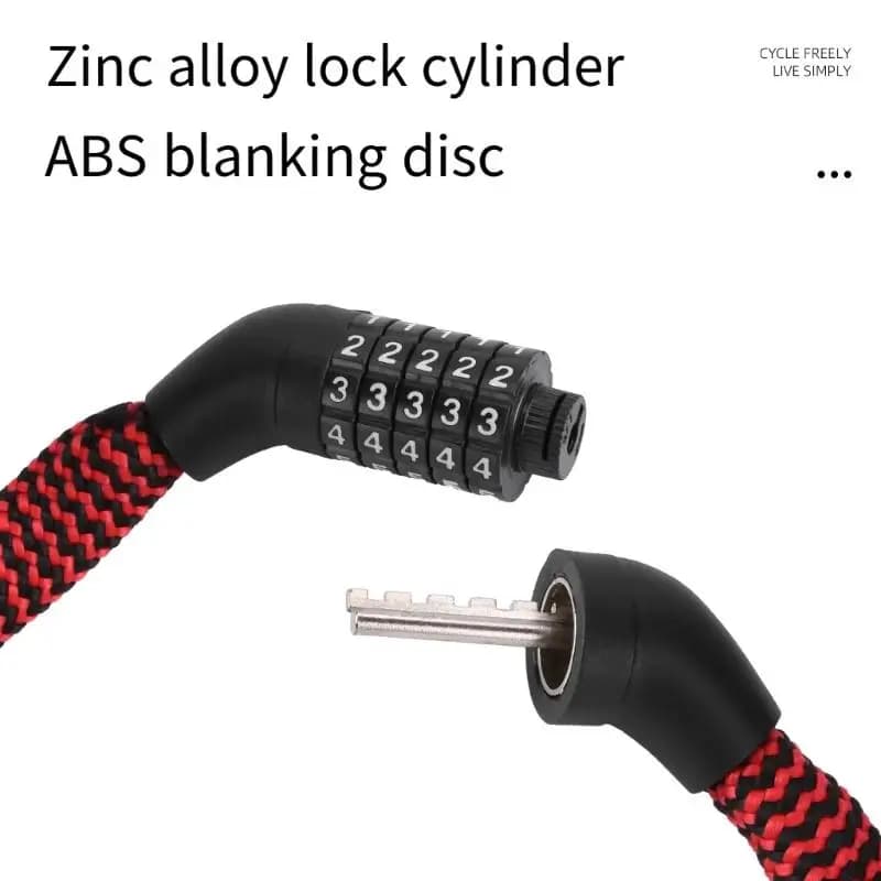 652F Lucchetto a catena per bici portatile Lucchetto a combinazione ripristinabile sicurezza a 5 cifre Accessori per ciclismo