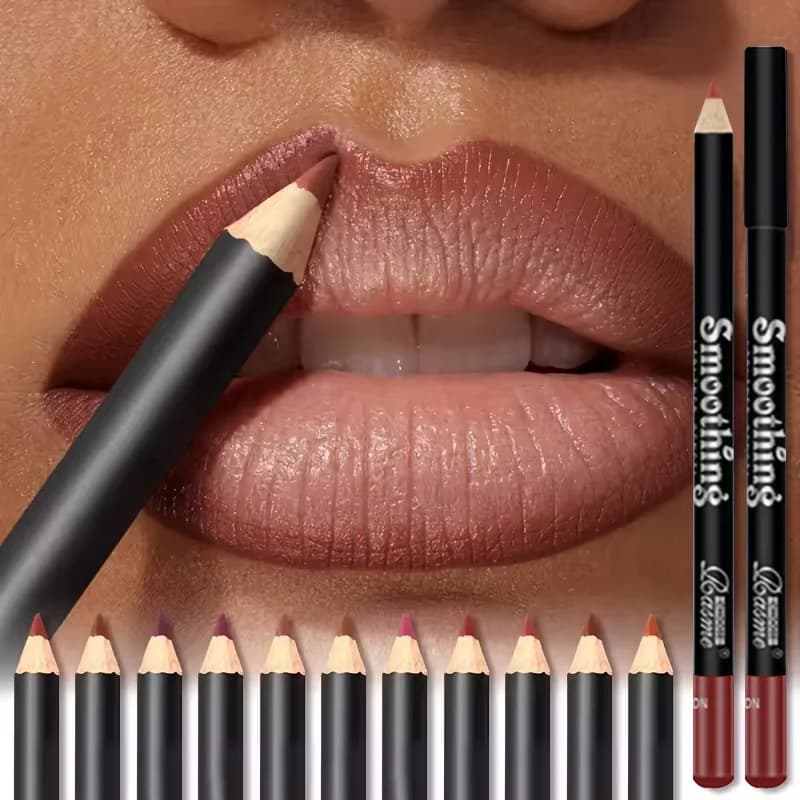Colorful lip pencil, brown berry fishing, hard-wearing naked non-stick cup, lipstick holding lip pencil makeup, three sizes of smooth color