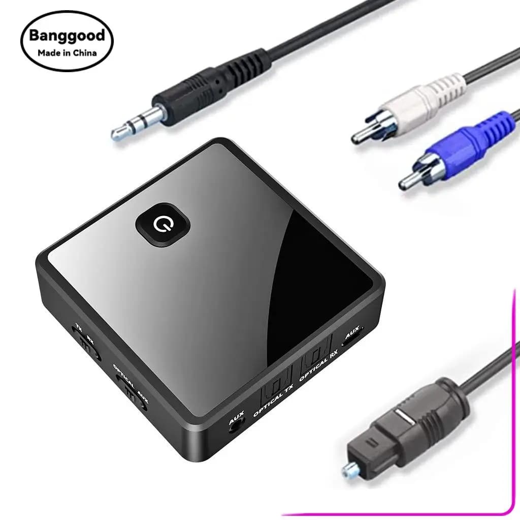 ZF380 Adattatore audio Bluetooth wireless in fibra ottica 5.0 Trasmissione e ricezione 2 in 1 Trasferimento TV Computer 3.5