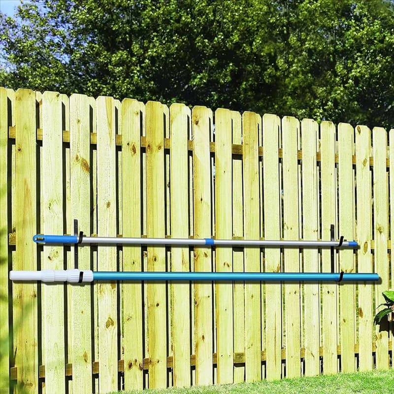 A74E-Pool Pole Hanger 4Pc,Hooks For Telescopic Poles,Skimmers,Leaf Rakes,Nets,Brushes,Vacuum Hose,Garden Tools And Swimming