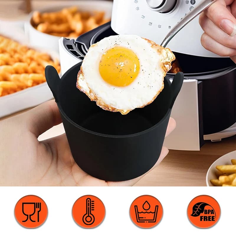Silicone muffin mold for air fryer, oven, microwave – baking tray and pizza, fried chicken basket