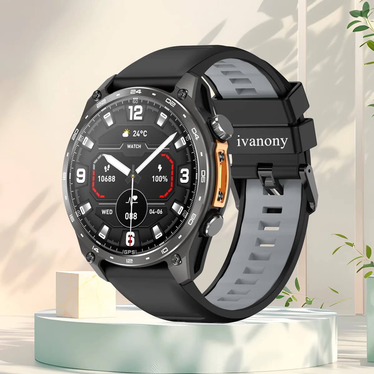 3ATM Impermeabile Sport Smartwatch Supporto Whatsapp Messaggio Replicare Chiamata Bluetooth Bussola Mappa offline Amoled Smart Watch Uomo 2025