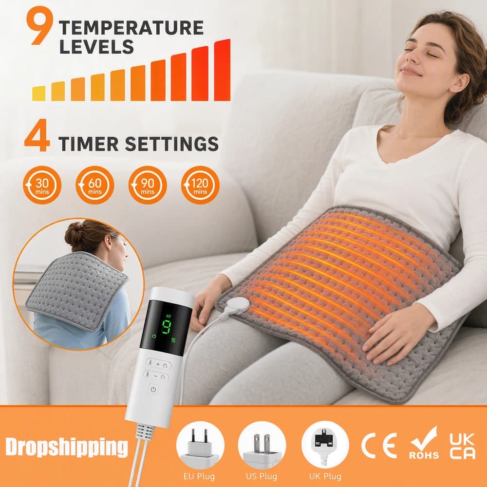 30x60cm Electric Heating Pad For Back Neck Shoulder Abdomen Massage Cushion Fatigue Relief Winter Warmer Heating Blanket Sofa