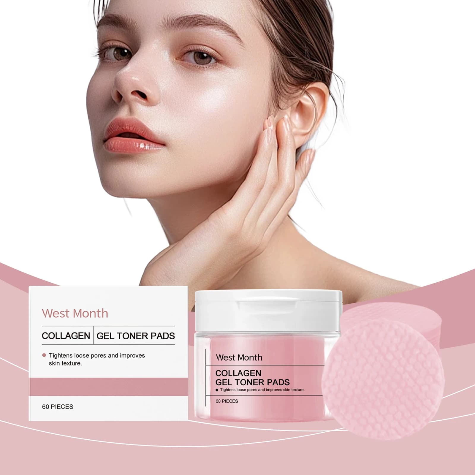 WEST MONTH Collagen Scratch for face Deep hydration Skin delicate care Improve skin elasticity Skin cleansing gasket