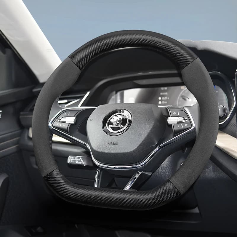 Suitable for Skoda Opaque suede Carbon fiber texture Cover Suitable for Octavia 2 3 A7 1 Superb Roomster A5 Rapid Karoq Yeti Spaceback Fabia Monte Carlo Mk3 Accessories