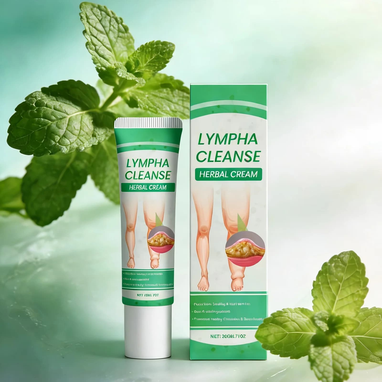 Crema Linfatica per Massaggio, Migliora la Circolazione Sanguigna, Detox, Purificante, Riduce il Gonfiore, Prodotto Naturale a Base di Erbe 20g