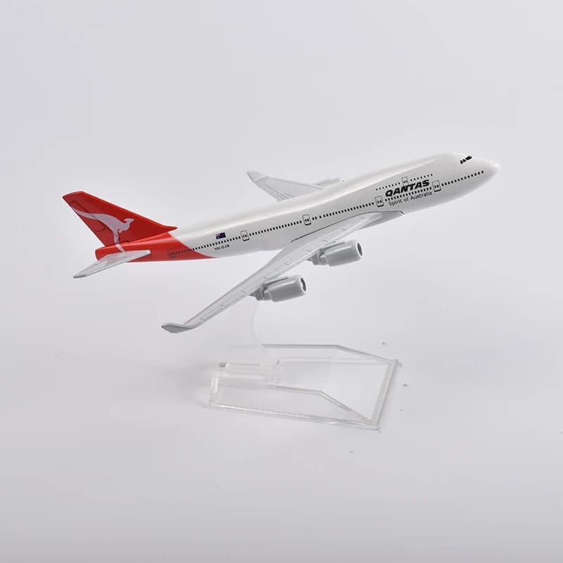 JASON TUTU Modellino in Scala 1/400 di Aereo Boeing 747 Qantas in Metallo Pressofuso, Regalo Autentico da Collezione