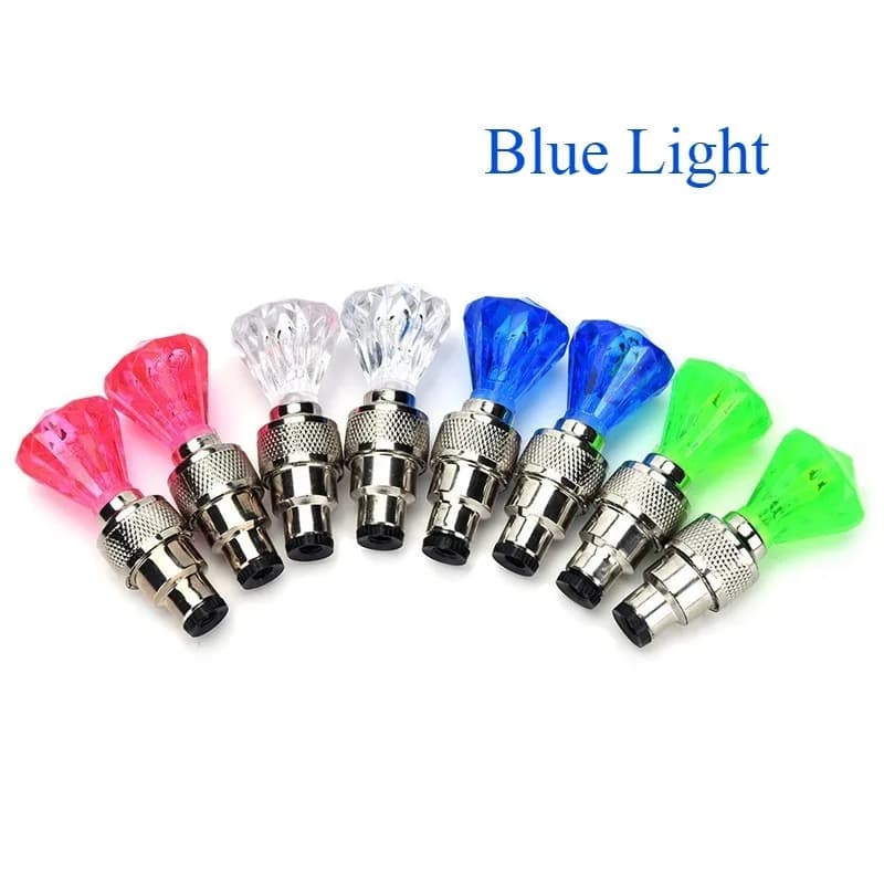 2 pezzi di imballaggio Fireflys Gem Hot Wheel ugello gas lampada moto valvola luce centrale per batteria auto, bicicletta giro notturno sicurezza