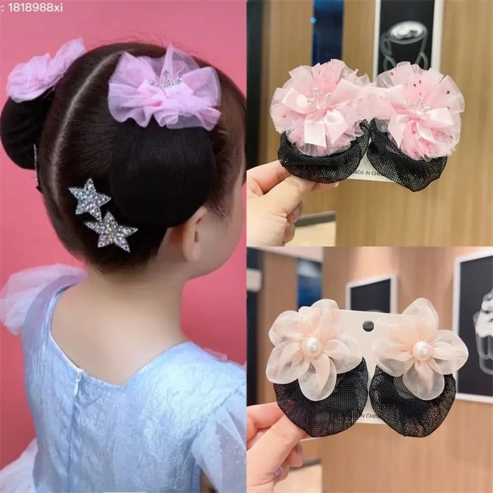 Hair Accessories Mesh Snood Spring Clip Hair Nets Star Star Hair Nets Invisible Colorful Princess Hair Clip Kids