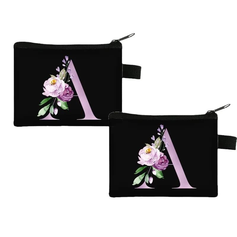 New letter flower coin purse, printed coin case, key case, storage case, advertising and promotional gift bag kids wallet