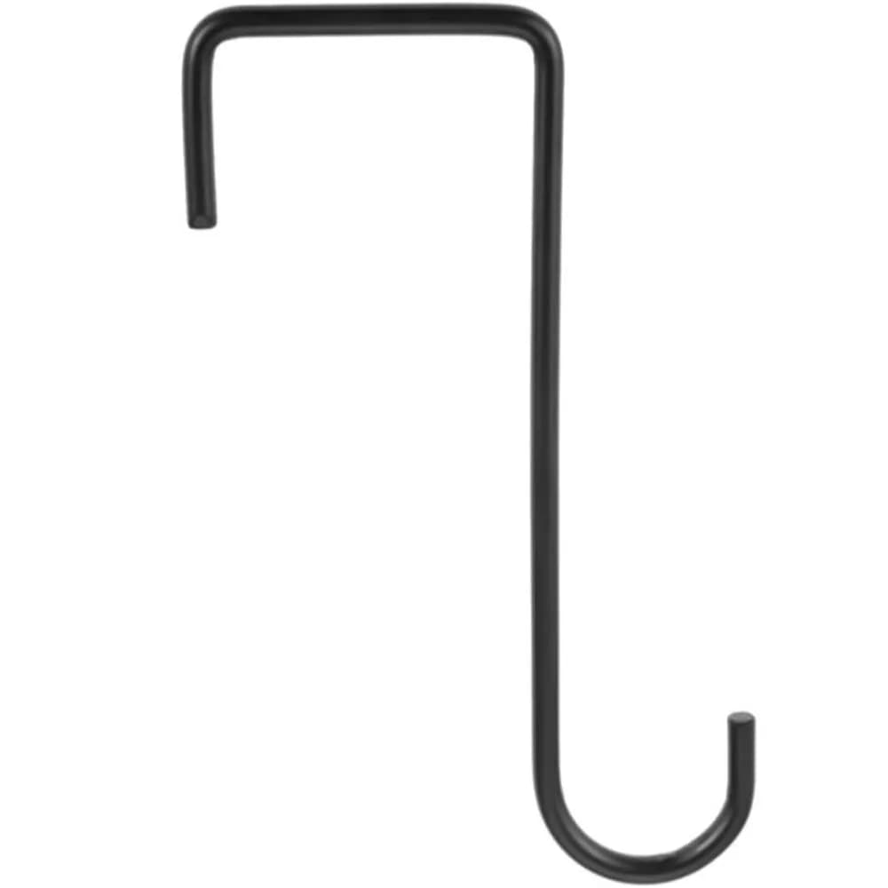 6pcs Solid Iron Fence Hooks Black Durable Metal Hangers 2.1 Inch Width 6 Inch Length Patio Hooks Backyard