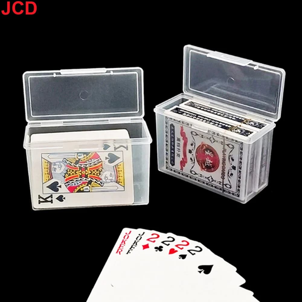 Scatola per carte da gioco da 2 pezzi, custodia trasparente per mazzi, due immagini da poker possono essere posizionate (NO carte) Natale, Halloween, parte regalo del Ringraziamento