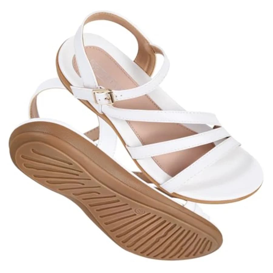 Sandali piatti eleganti da donna - Comodi sandali estivi da passeggio per donna