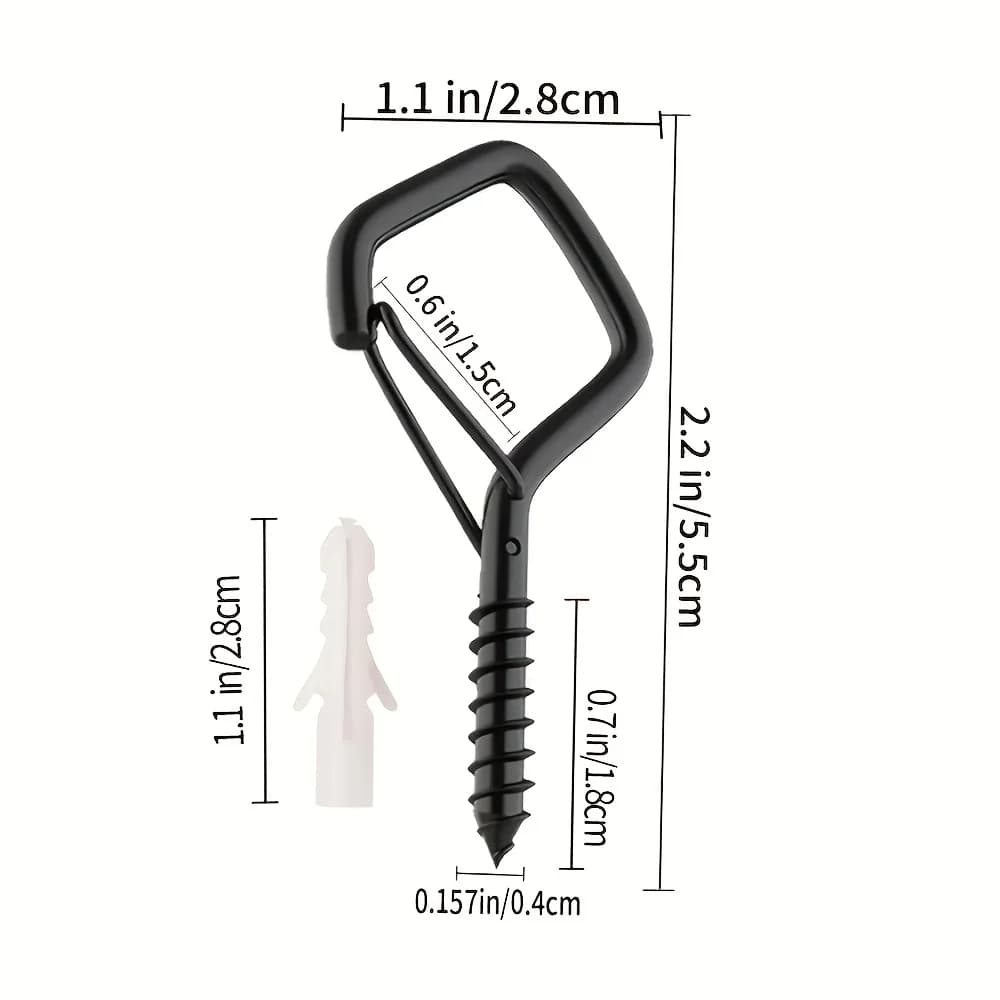 17pcs Of Black Heavy-duty Q-type Hooks - Screw String Light Hooks, Screw Hooks Used for Hanging Plant LED Party Lights