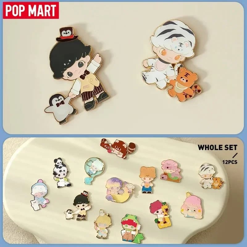 POP MART Dimoo Animal Kingdom Series - Badge Blind Box Toys Kawaii Anime Action Figure Caixa Caja Surprise Mystery Box Dolls