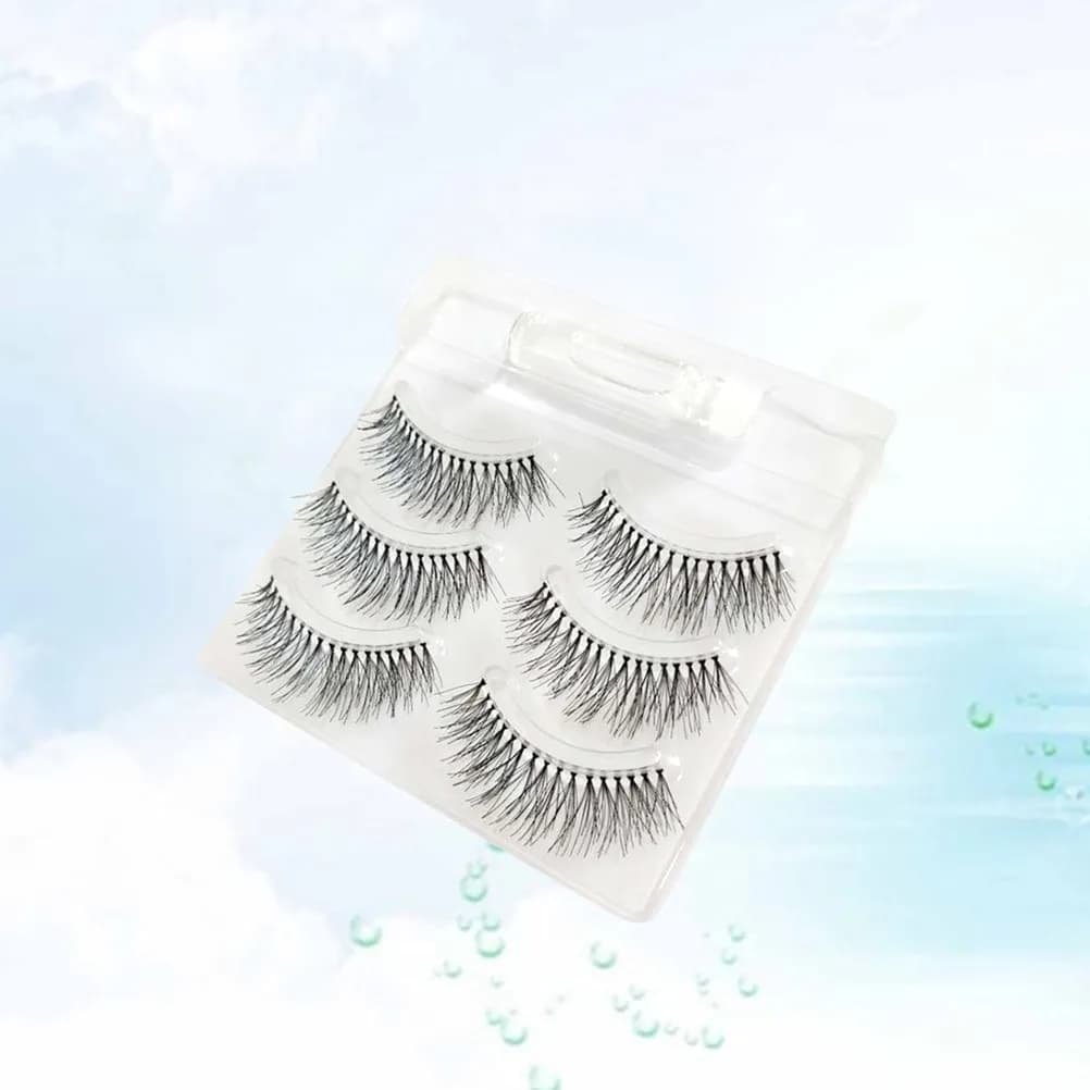 3 Paia di Ciglia Finte Naturali Stile Incrociato, Trucco Nude, Lunghe e Spesse, Comode da Indossare, Facili da Remove, Tricco Occhi Densificante