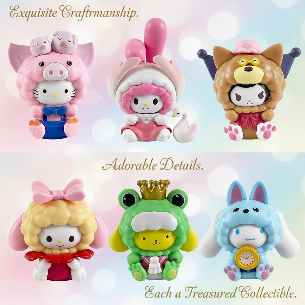 Figura anime Scatola cieca Animale Sanrio Kuromi Divinazione Bambola Torta Modello fatto a mano Figure Kulomi Torta di compleanno Decor Regalo misterioso