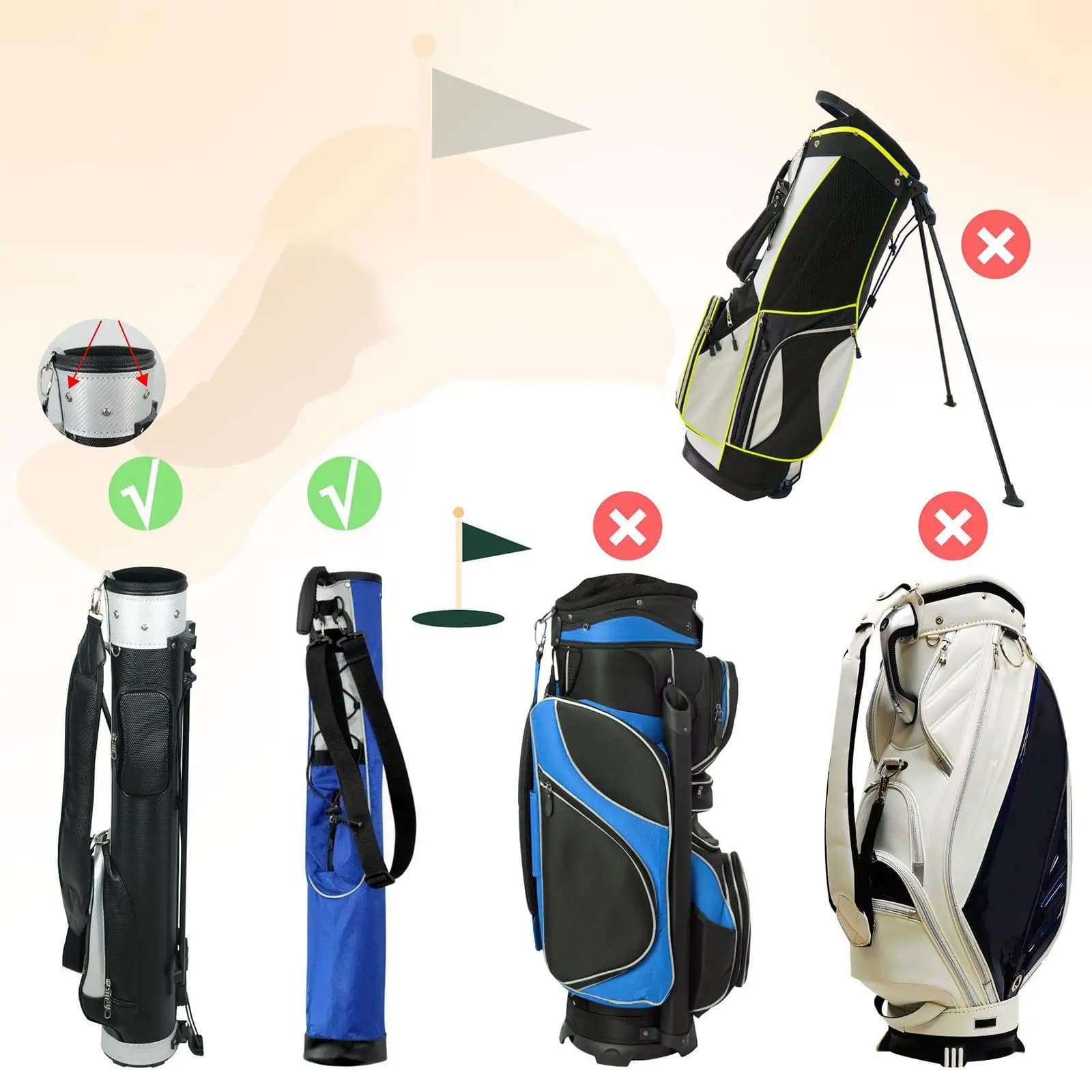 Borsa da golf con supporto antipioggia Borsa da golf Cappuccio antipioggia Custodia protettiva pieghevole per mazza per campo di guida da viaggio