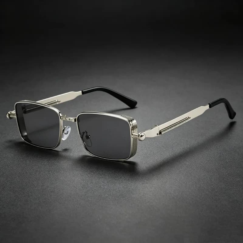 Vintage Square Sunglasses Metal Frame Unisex Small Frame Glasses for Daily Fashion punk Parties Sun Glasses UV400 Eyewear