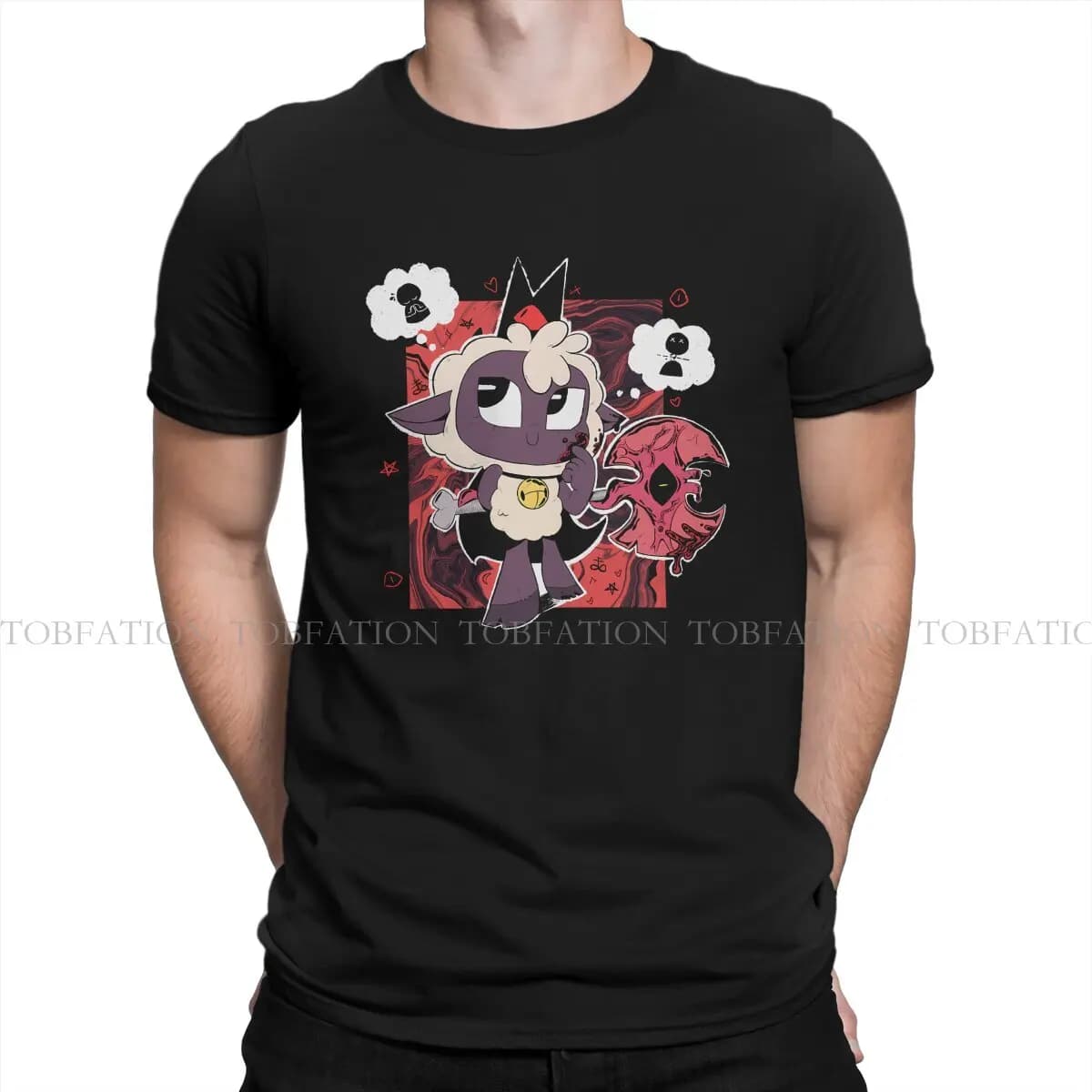 Cult of The Lamb Goat Game 100% Cotton TShirts Chibi Personalize Homme T Shirt New Trend Tops Size S-6XL