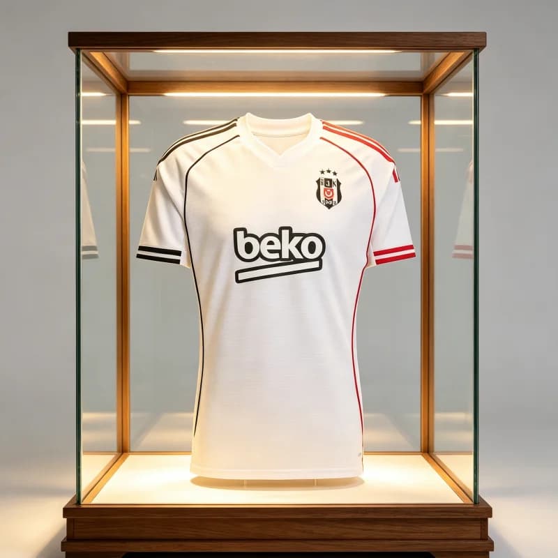 2026 Besiktas JK Home Soccer Jersey Turkish Super Lig Men's Fan Version Black White V-Neck Breathable Football Family Kids Tees