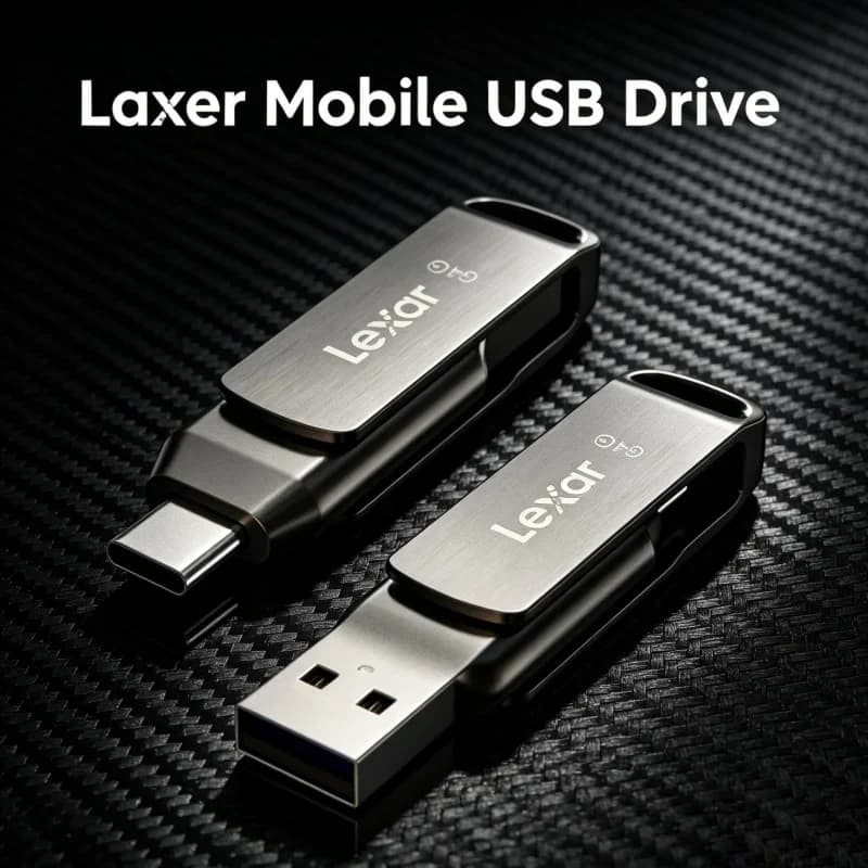 Lexar JumpDrive D400 Swivel Metal USB 3.2 Dual Flash Drive Type C Type A Portable Thumb Drive for iPhone 15