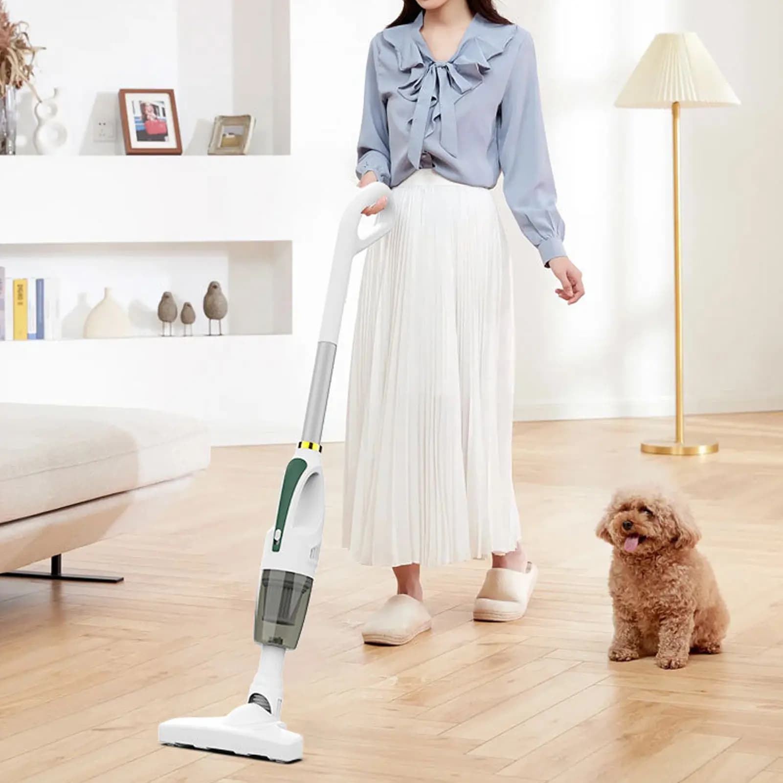 Aspirapolvere portatile con 4 teste Forte aspirazione 30 minuti Resistenza a basso rumore Depilazione animali domestici Cordless per auto domestica
