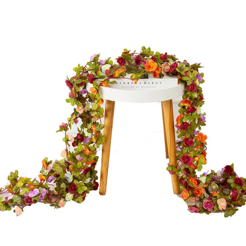 250 cm fiori artificiali piante rosa ghirlanda di Natale per la casa di nozze decorazione da parete per interni ed esterni giardino festa di compleanno fai da te