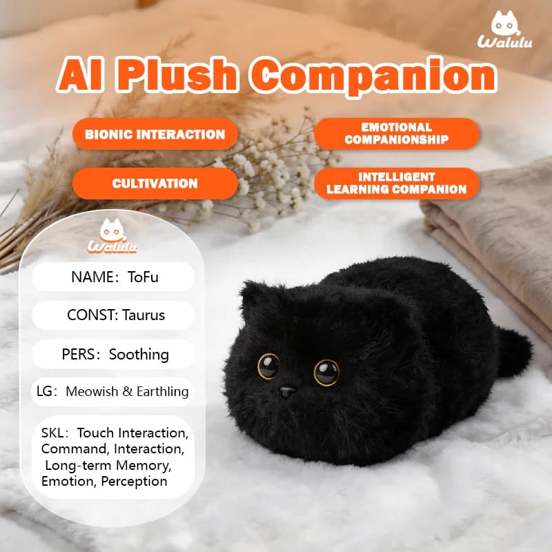 Walulu Cat AI Intelligent Simulation Interactive Companion Plush Toy Children's Birthday Gift For Boys And Girls