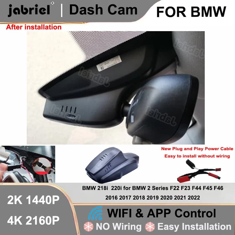 Jabriel per BMW 218i 220i per BMW Serie 2 F22 F23 F44 F45 F46 2016 2017 2018 2019 2020 2021 2022 Nuova Dash Cam 4K WiFi per Auto