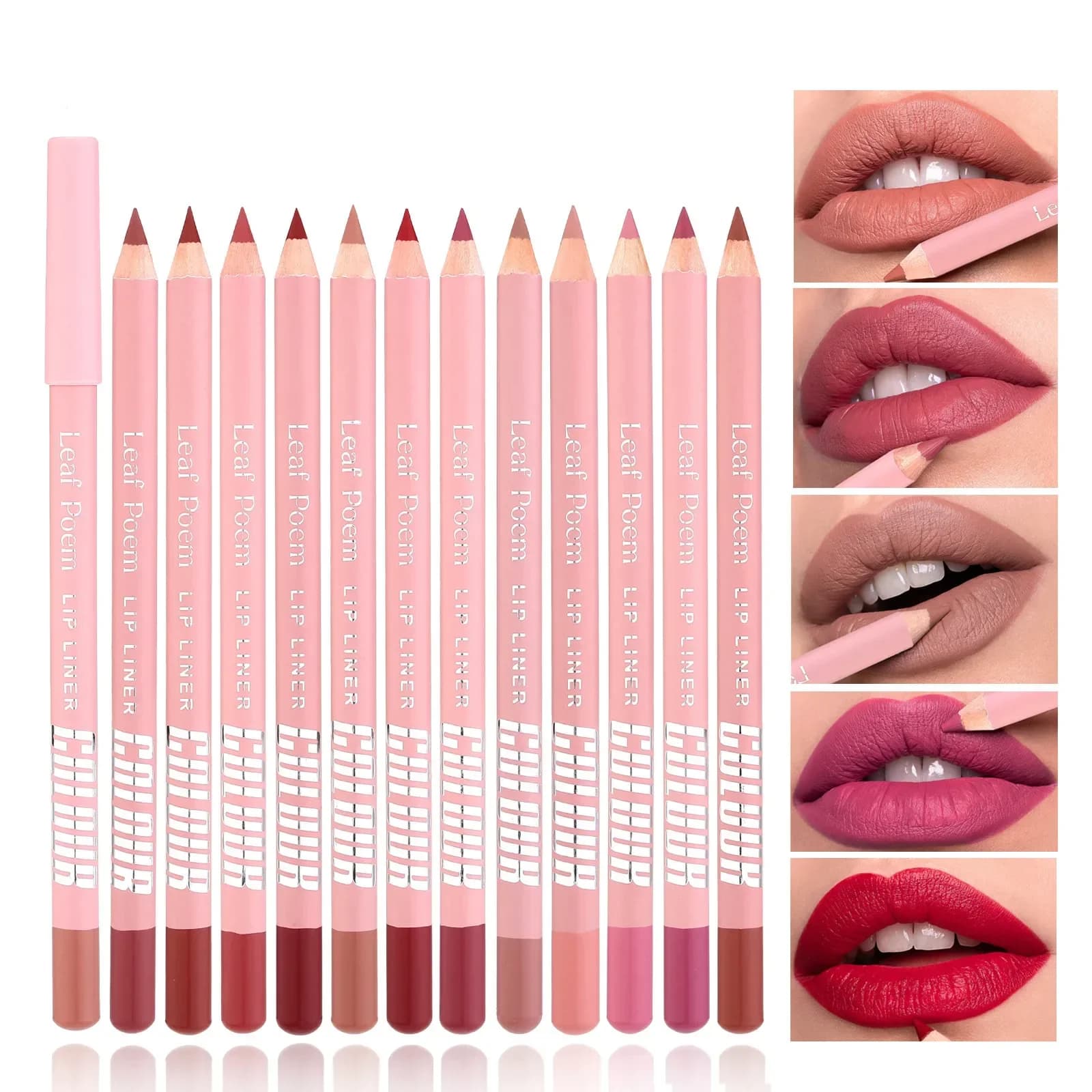 Lipstick Lipliner Pen Set Matte Velvet Lip Liner Pencil Contour Makeup Sexy Red Lip Stick Long Lasting Cosmetics
