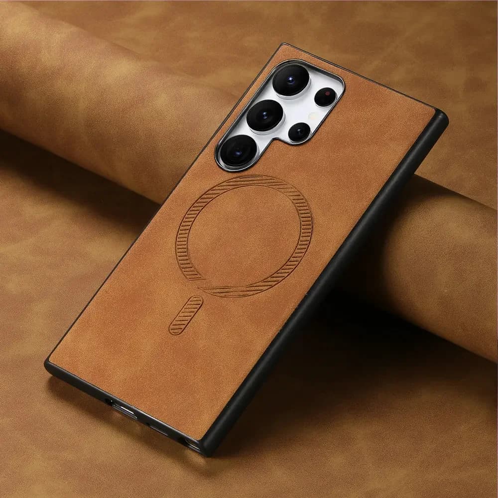 Custodia di Lusso in Pelle con Magnete per Samsung Galaxy S26 Ultra, S24 FE, S25 Edge 5G, S24 Plus, S25, S26 - Cover Coque