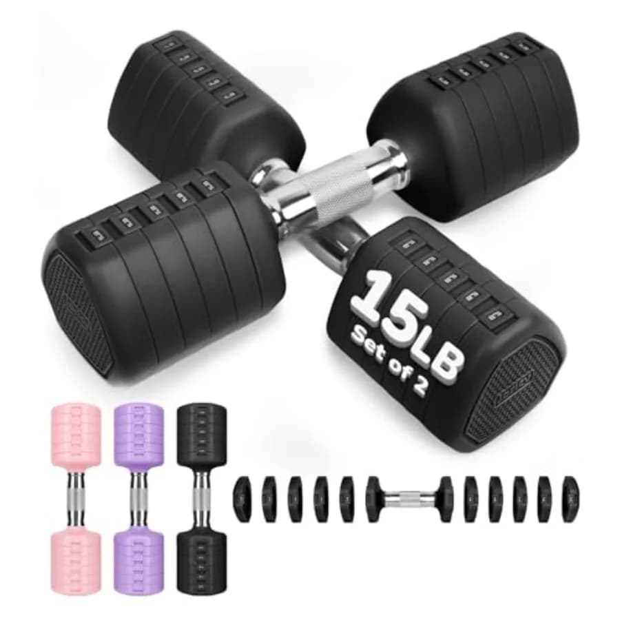 Set di 2 Manubri Regolabili per Palestra Domestica ed Esercizi all'Aperto, Pesi da 10-30 LBS, Maniglia in Acciaio, Neri, per Allenamento di Forza