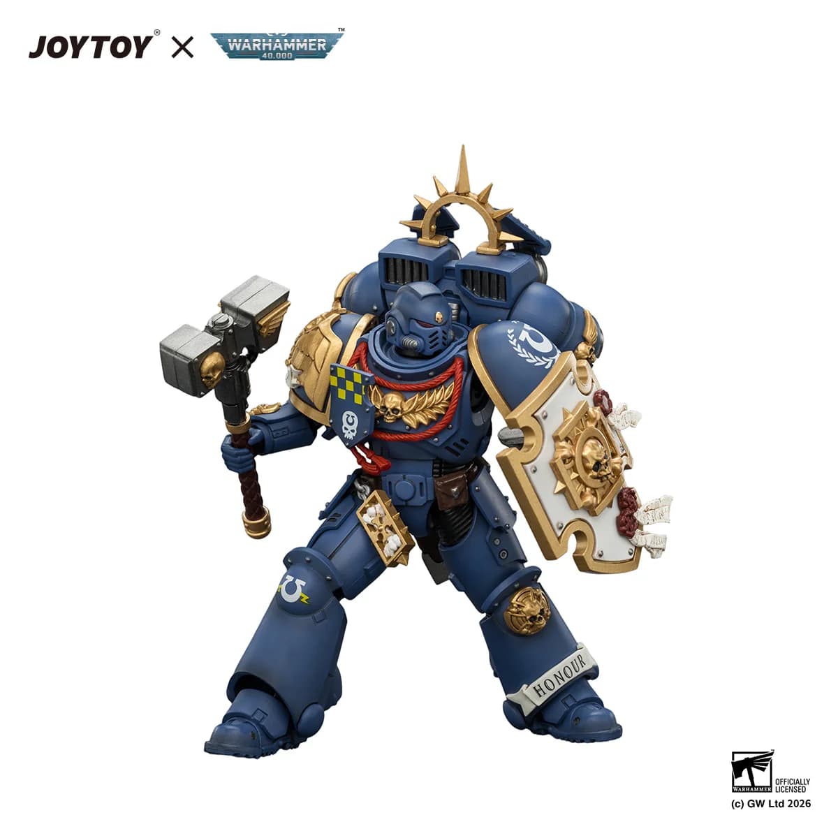 [Pre-order]JOYTOY Warhammer 40K 1/18 Action Figure Ultramarines Captain with Jump Pack and Relic Shield Model