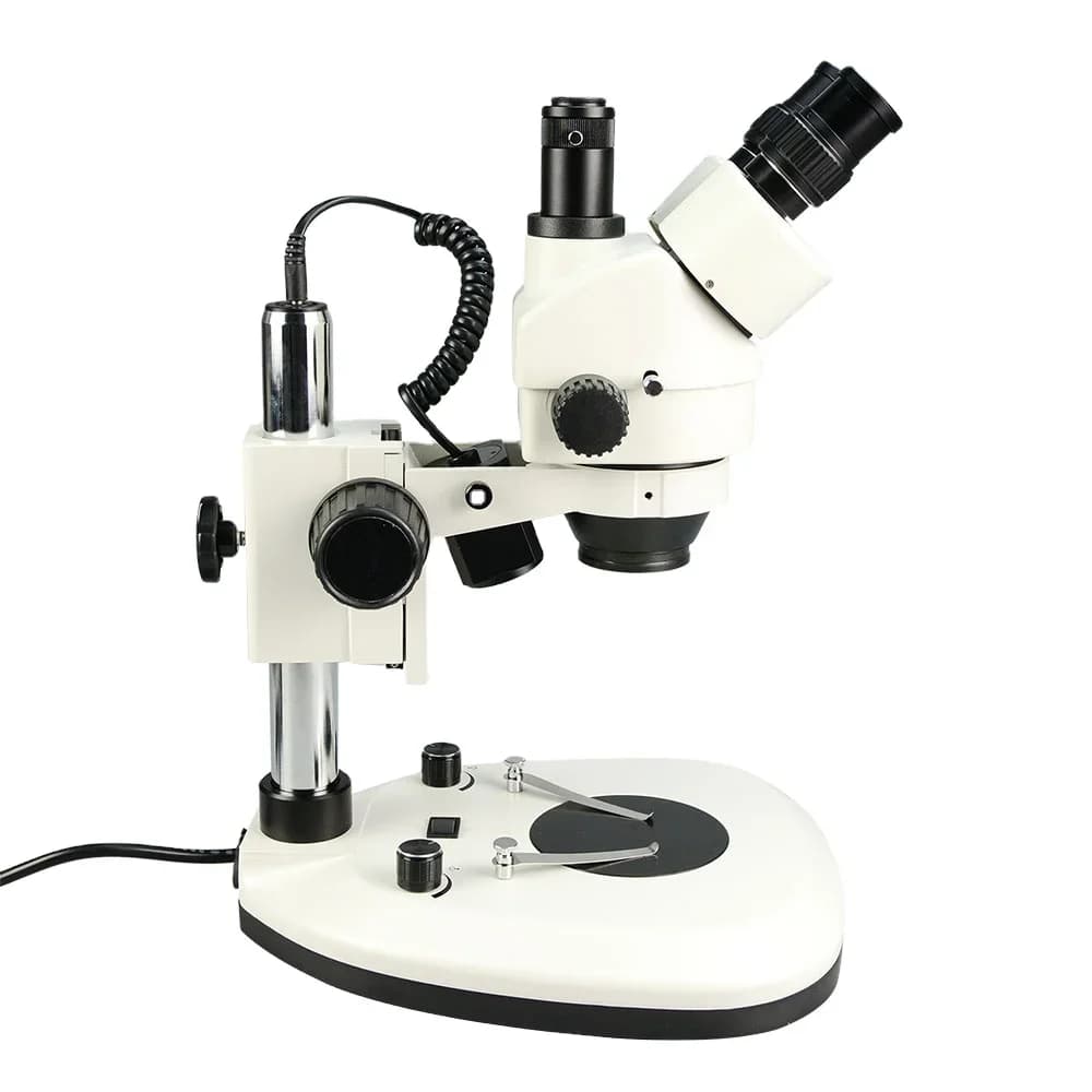 Microscopio Industriale Trinoculare Ottico 7x-45x, Microscopio Stereo con Zoom per Ispezione Elettronica PCB