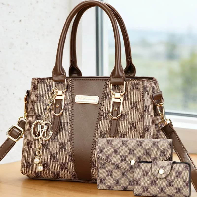 Light luxury high-end letter printed handbag, fashionable and avant-garde color blocked handbag, casual multifunctional set bag