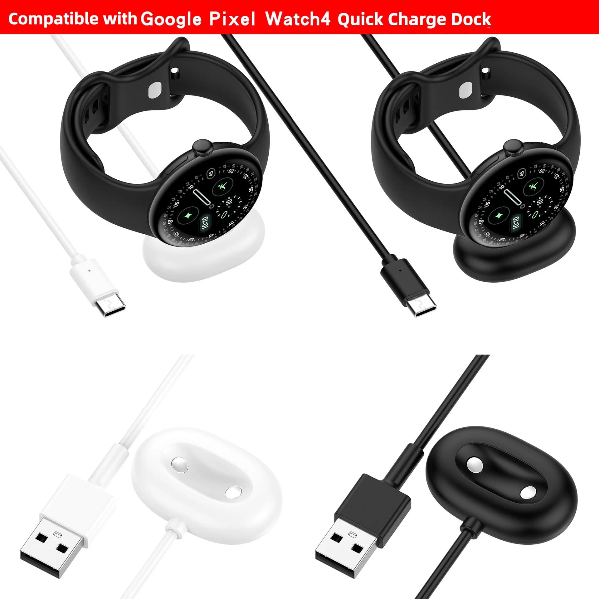 Quick charging dock for Google Pixel Watch - Fast charging with side dock - Only for Google Pixel Watch 4 41mm/45mm Pixel Watch 4