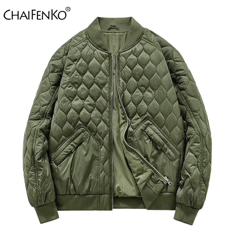 New Fashion Solid Stand Collar Men Jacket Outdoors Versatile Casual Coat Autumn Winter Keep Warm Thickening Comfort Parka Men