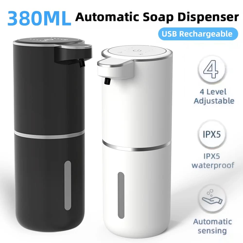 380ML Touchless IPX5 Impermeabile 4 marce regolabile Schiuma/Gel Dispenser automatico di sapone a senso Lavatrice elettrica per piatti a mano