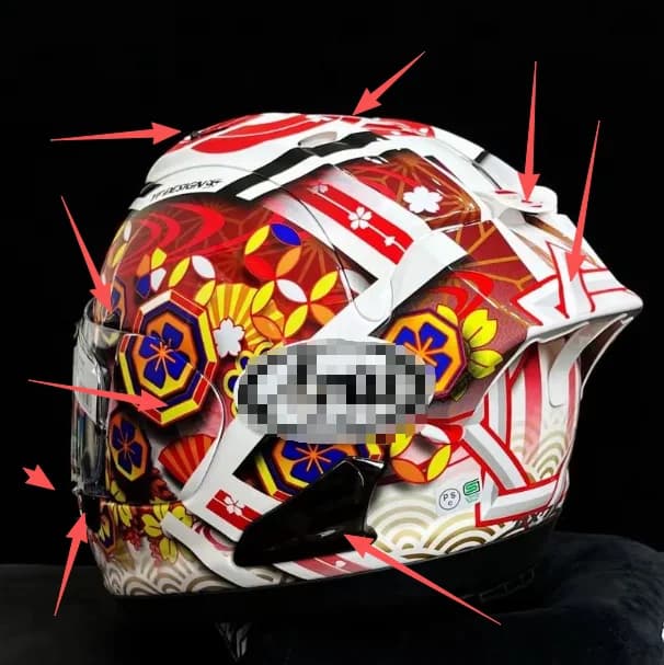 Motorcycle Rear Trim Helmet Spoiler For arai Nakagami rx7x vz ram szr RX7X Helmet Spoiler Accessories