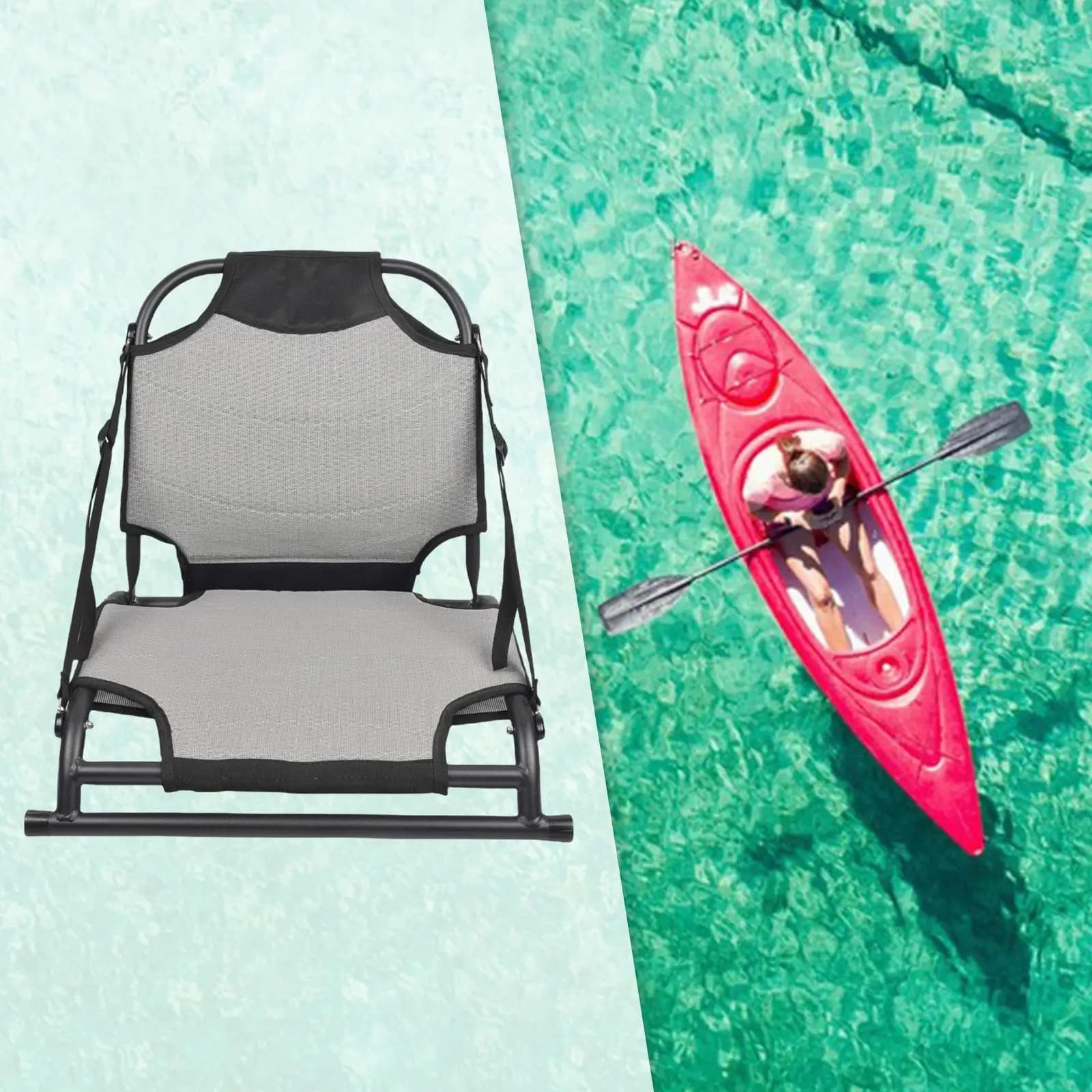 Sedile per kayak Multifunzionale per adulti con supporto per la schiena Sedile per canoa per paddle board Barca da pesca Kayak gonfiabile Rafting Viaggi