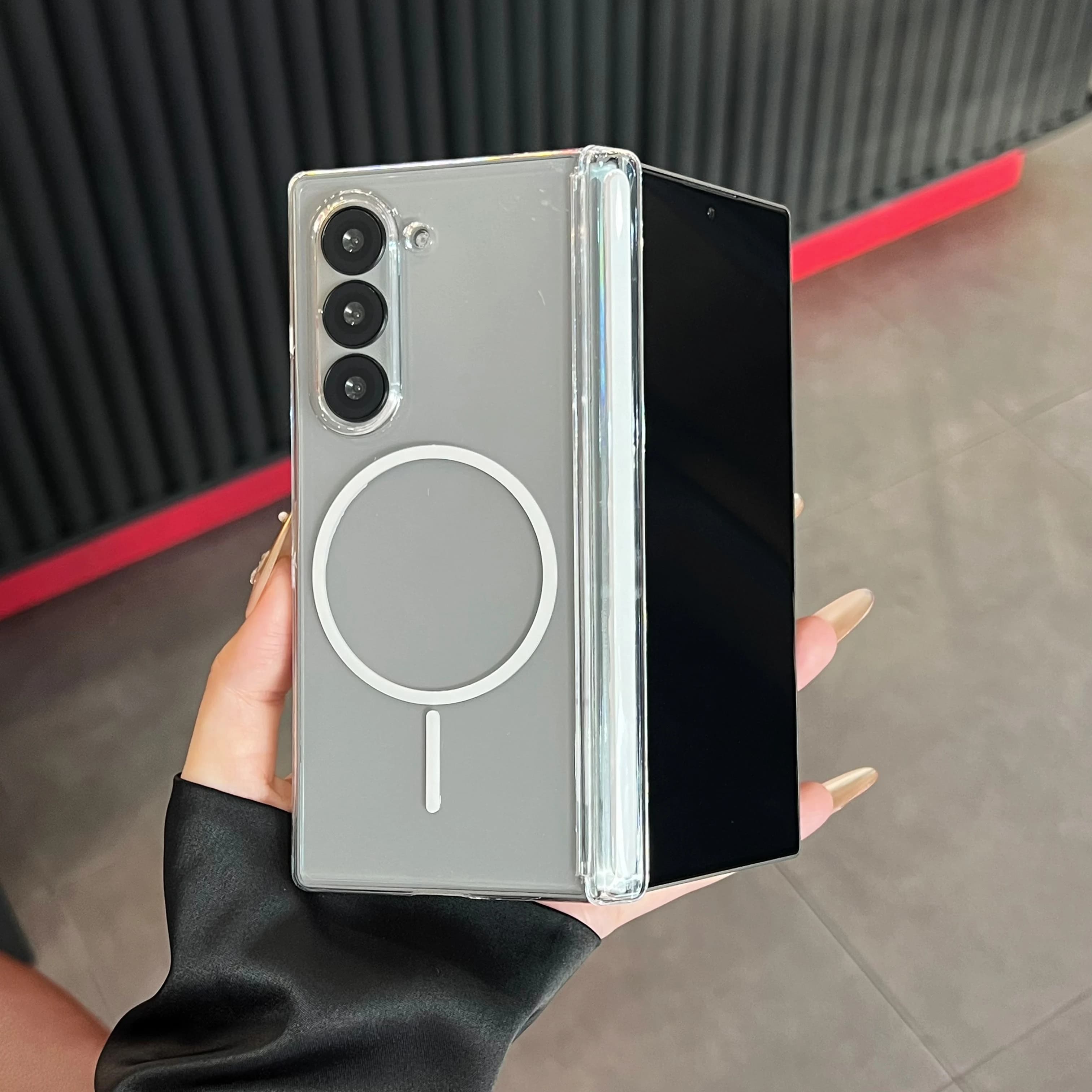 For Samsung Z Fold 7 Matte Magnetic Hinge Phone Case For Samsung Galaxy Fold7 6 5 4 5G Wireless Charge Hard PC Shockproof Cover