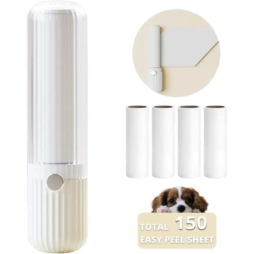 Compact Lint Roller with 150 Sheets - Portable Pet Hair Remover for Clothes, Furniture, and Travel Essentials Household Use, 1 H