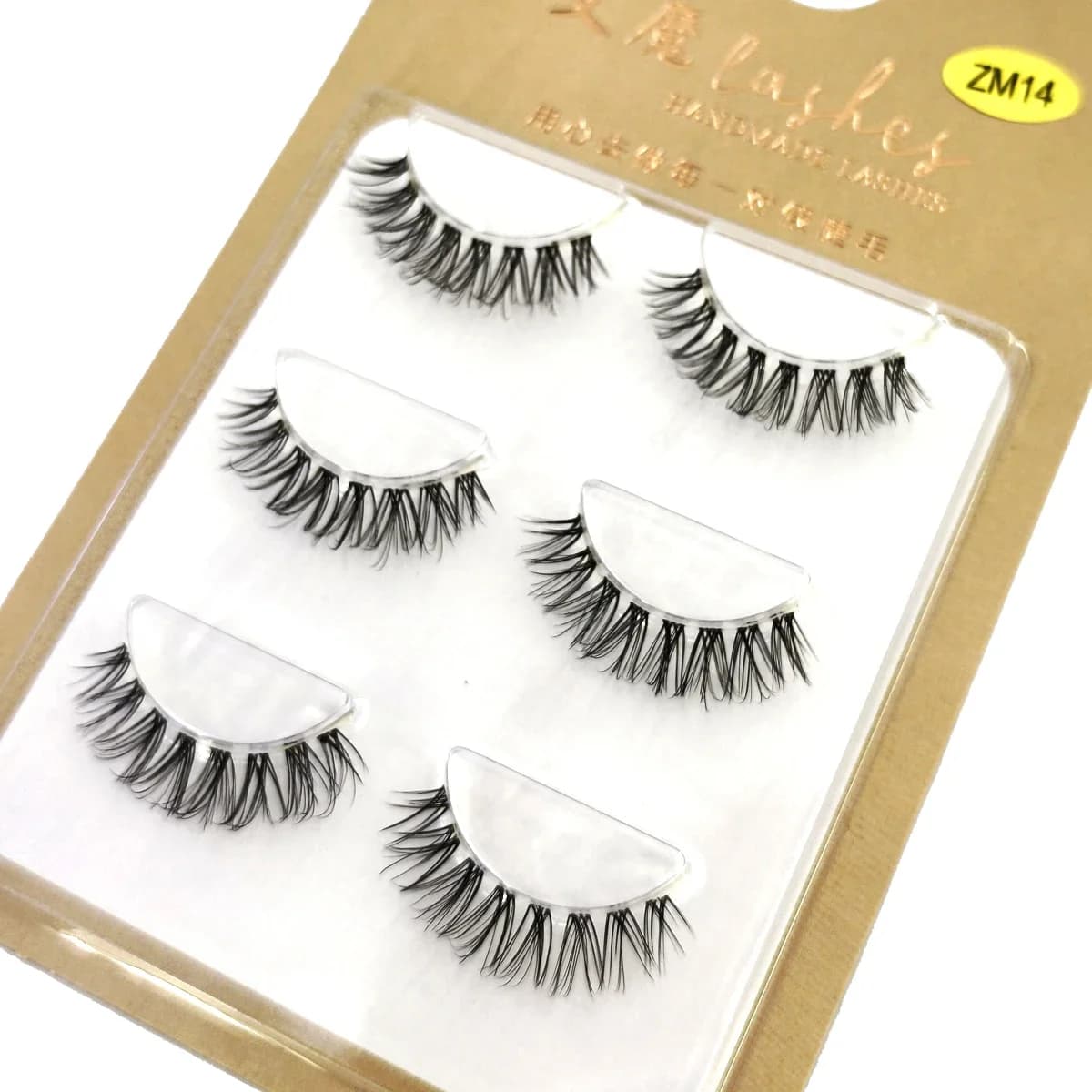 HBZGTLAD3pairsTransparent Terrier Simulation Eye Tail with Long Air Eyelashes Pairs Natural 3D Mink False Eyelashes Makeup Fake
