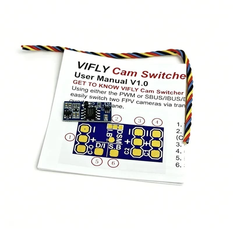 Switcher per Telecamere FPV con Connessione Diretta al Ricevitore, Nessuna Configurazione Betaflight Necessaria, Switcher VIFLY per Aeromodelli RC
