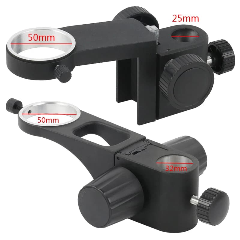 Supporto per braccio regolabile con messa a fuoco da 50 mm Accessori per ingranaggi per obiettivo zoom per microscopio per staffa per microfono a colonna diametro 25 mm/32 mm
